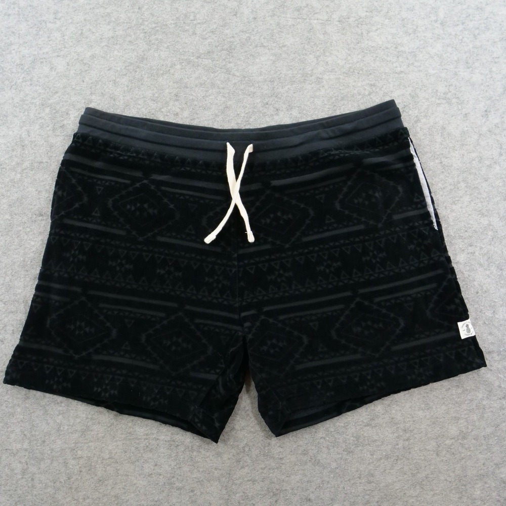 Chubbies Shorts Mens XXL 2XL Black Southwestern Jacquard Terry Velour Drawstring